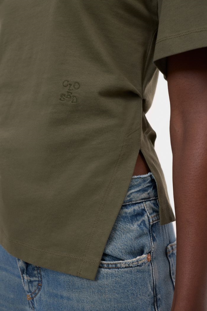 Closed, C95633 Draped T-shirt, Forest green